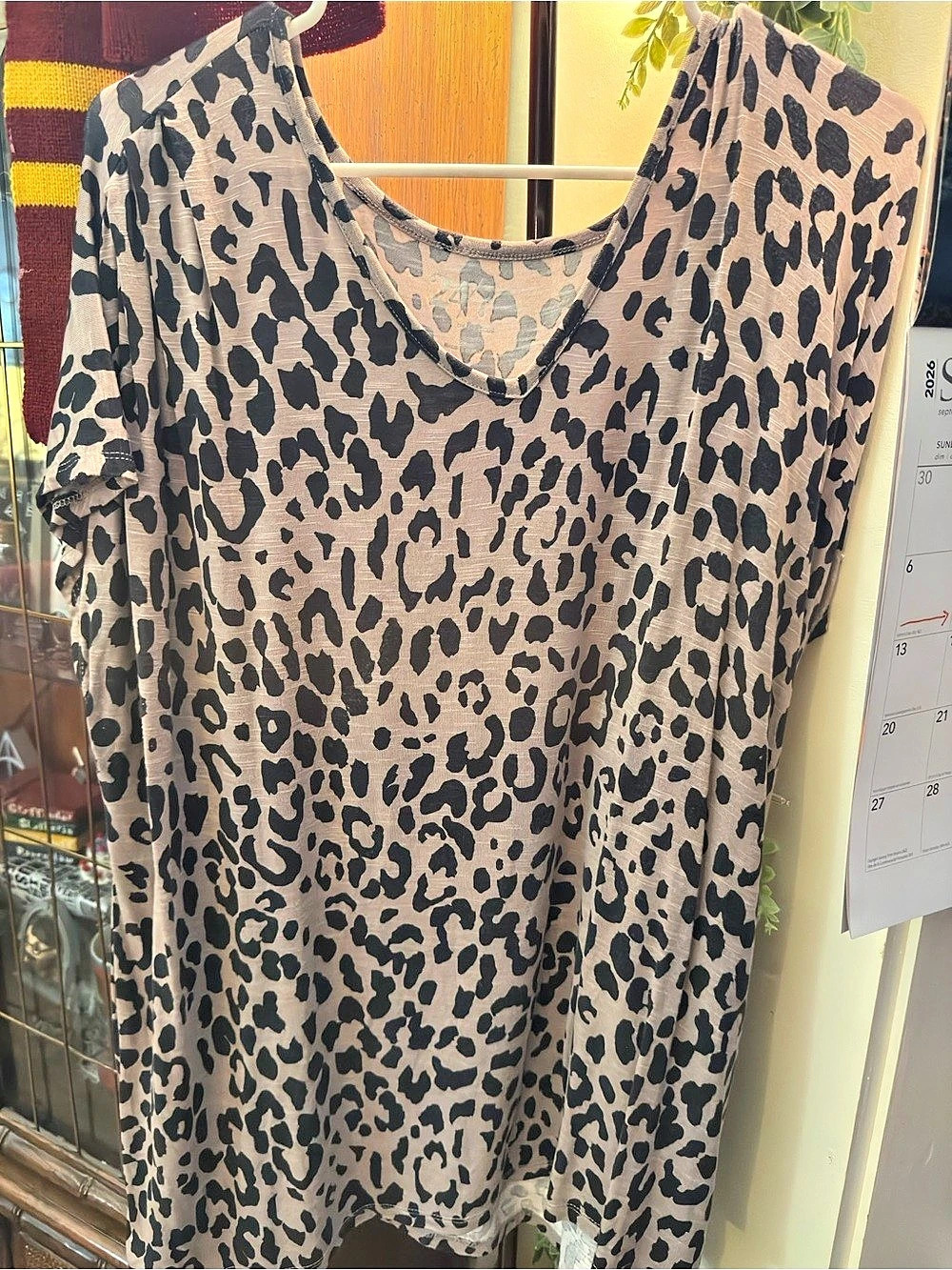 Leopard Print Short Sleeve Top